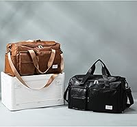 Vista 169 de Pequeña bolsa de gimnasio para mujer, bolsa de viaje con compartimento para zapatos