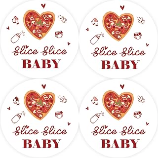 40pcs Slice Slice Baby Thank You Stickers, Special Delivery Thank You Round Stickers, Pizza Baby Round Labels for Pregnancy Announcement/Gender Reveal Party Favors