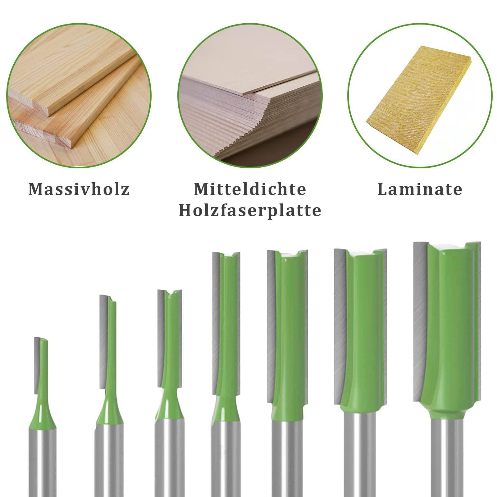 7 Pezzi Fresa per Router, 6mm Gambo Fresa, In lega, per il Taglio del Legno, la Lavorazione del Legno Fai da te