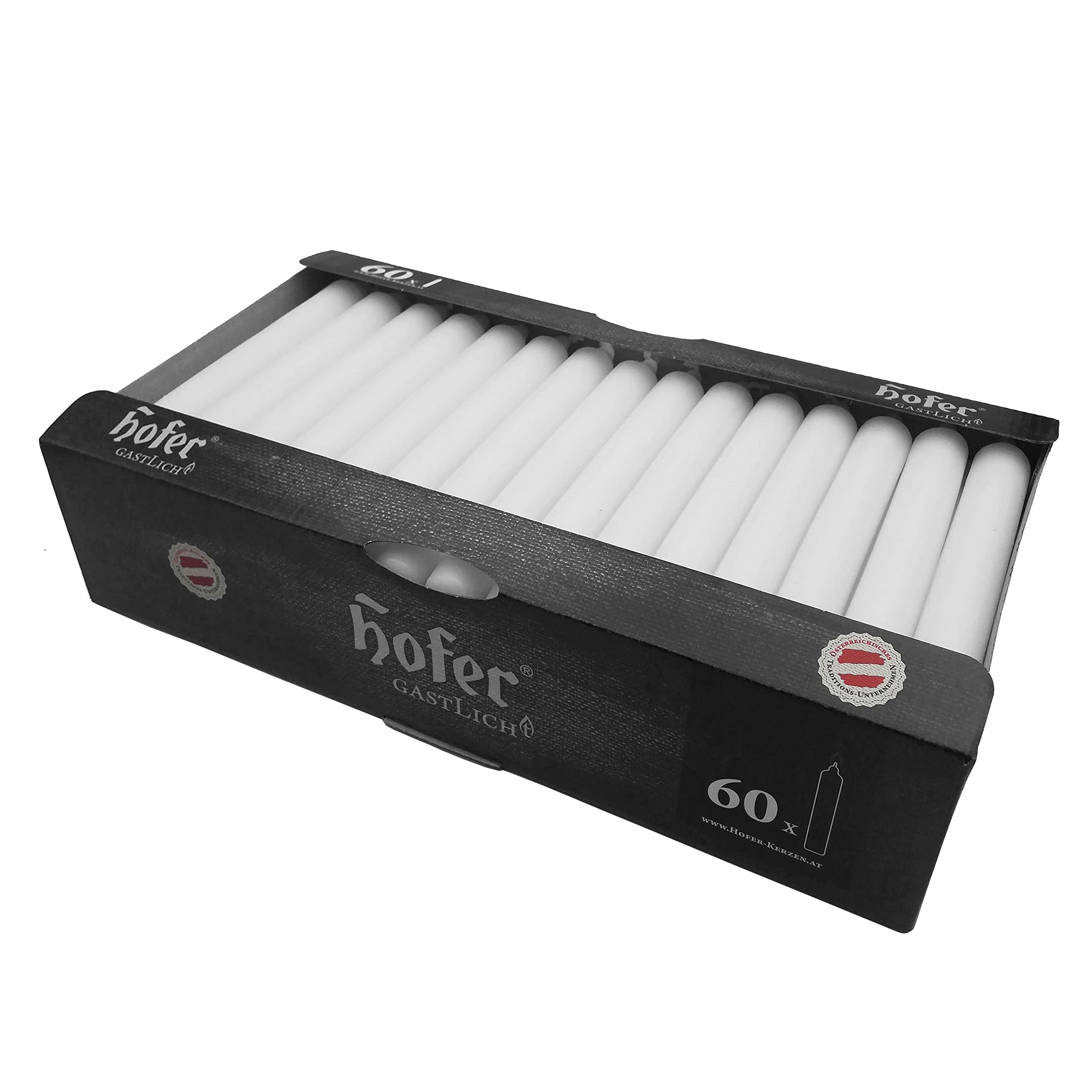 Lot 60 Bougies Cire Anti-gouttes Hofer Lot De 60 Bougies Blanches Longues - 180 Mm, Durée 5h, Cire Anti-gouttes Lot 60 Bougies Cire Anti-gouttes Hofer Lot De 60 Bougies Blanches Longues - 180 Mm, Durée 5h, Cire Anti-gouttes