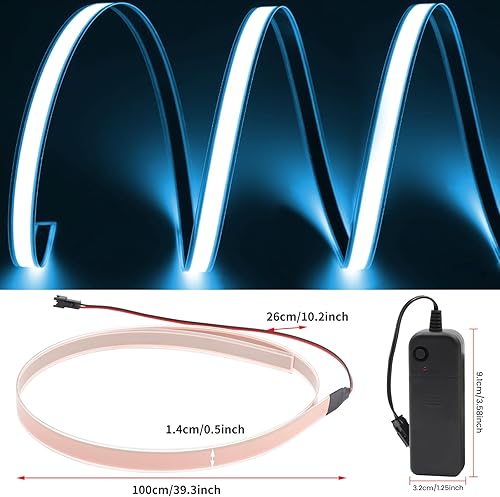 Vista 18 de Ourbest Luces de neón con retroiluminación EL, panel electroluminiscente cortable, hoja de lámpara de papel, luces suaves para bricolaje, 3 modos