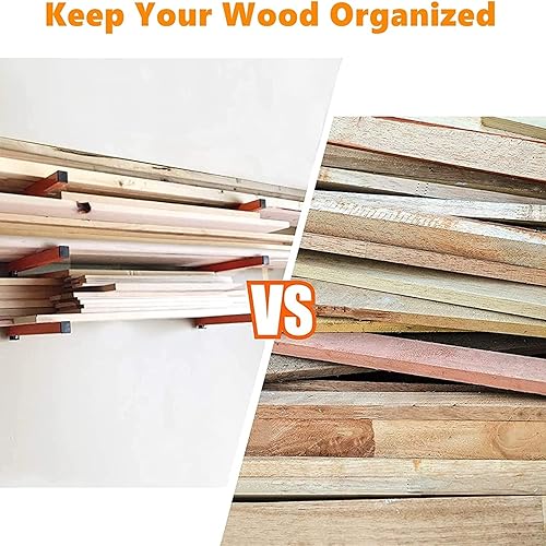 Miniatura 6 de WALMANN Estante de madera resistente para montaje en pared, estante de almacenamiento de madera para garaje, estante de almacenamiento de madera