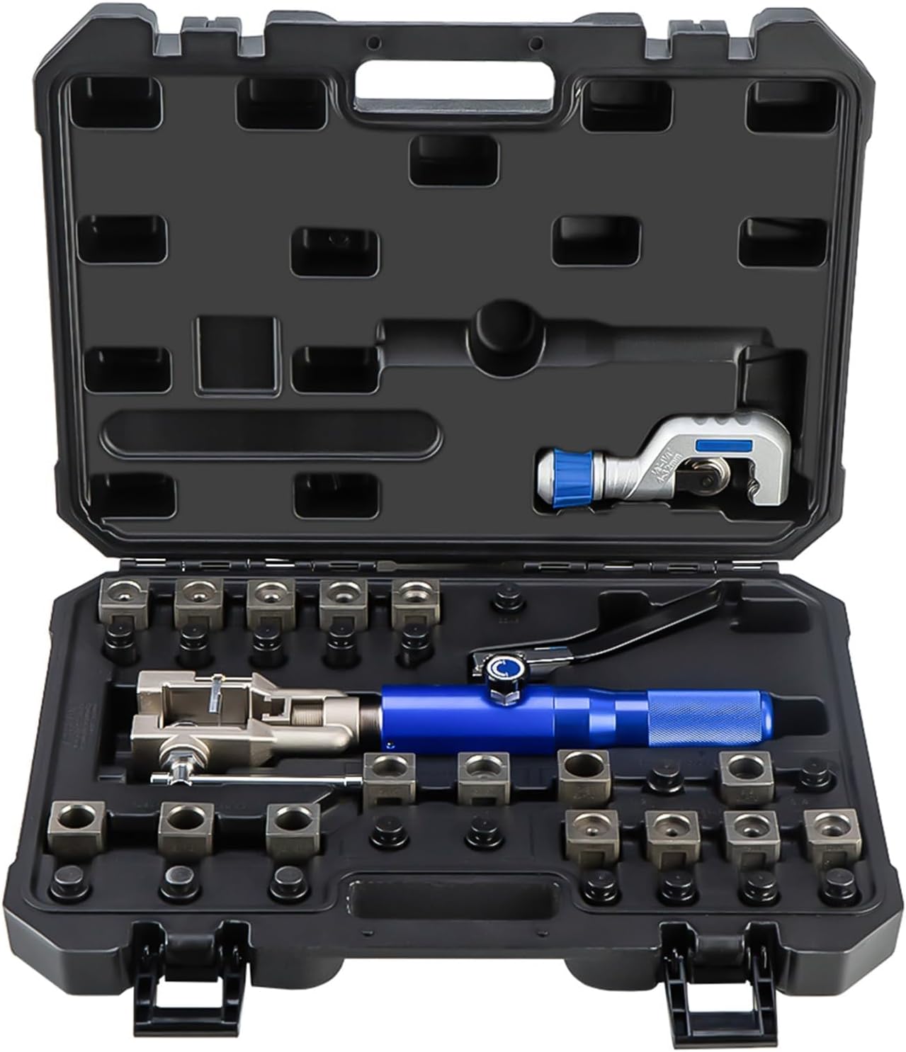 Hydraulic Flaring Tool Kit - 33-Piece Double Flare Set for 3/16"-1/2" Steel/Copper Pipes, Professional Brake Line Repair Tool