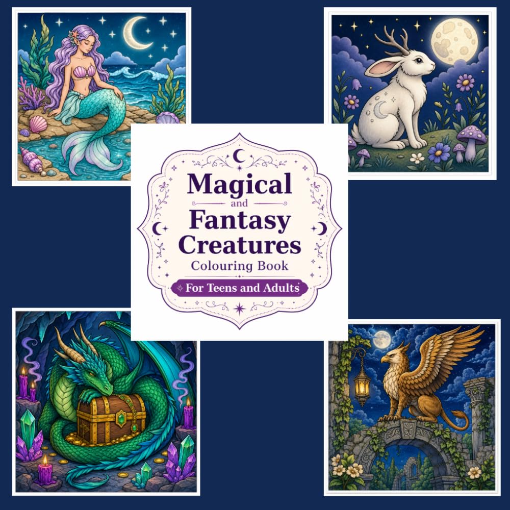 Magical and Fantasy Creatures Colouring Book: For Teens and Adults