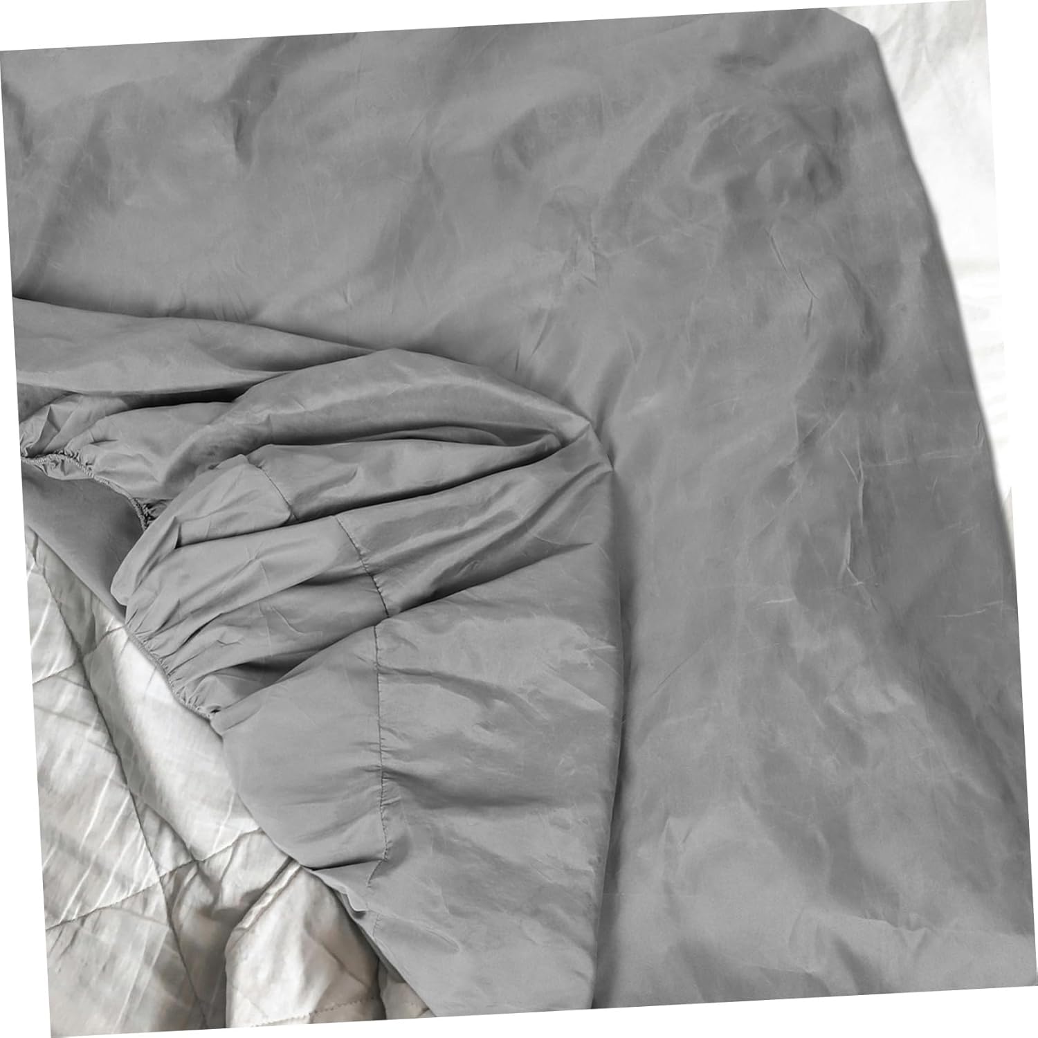 Soft Breathable Elastic Fitted Sheet for Full Mattress with -Around Fit Comfortable Bed Cover for Hotel and Home Bedroom Easy Care Machine Washable Protector in Light Gray