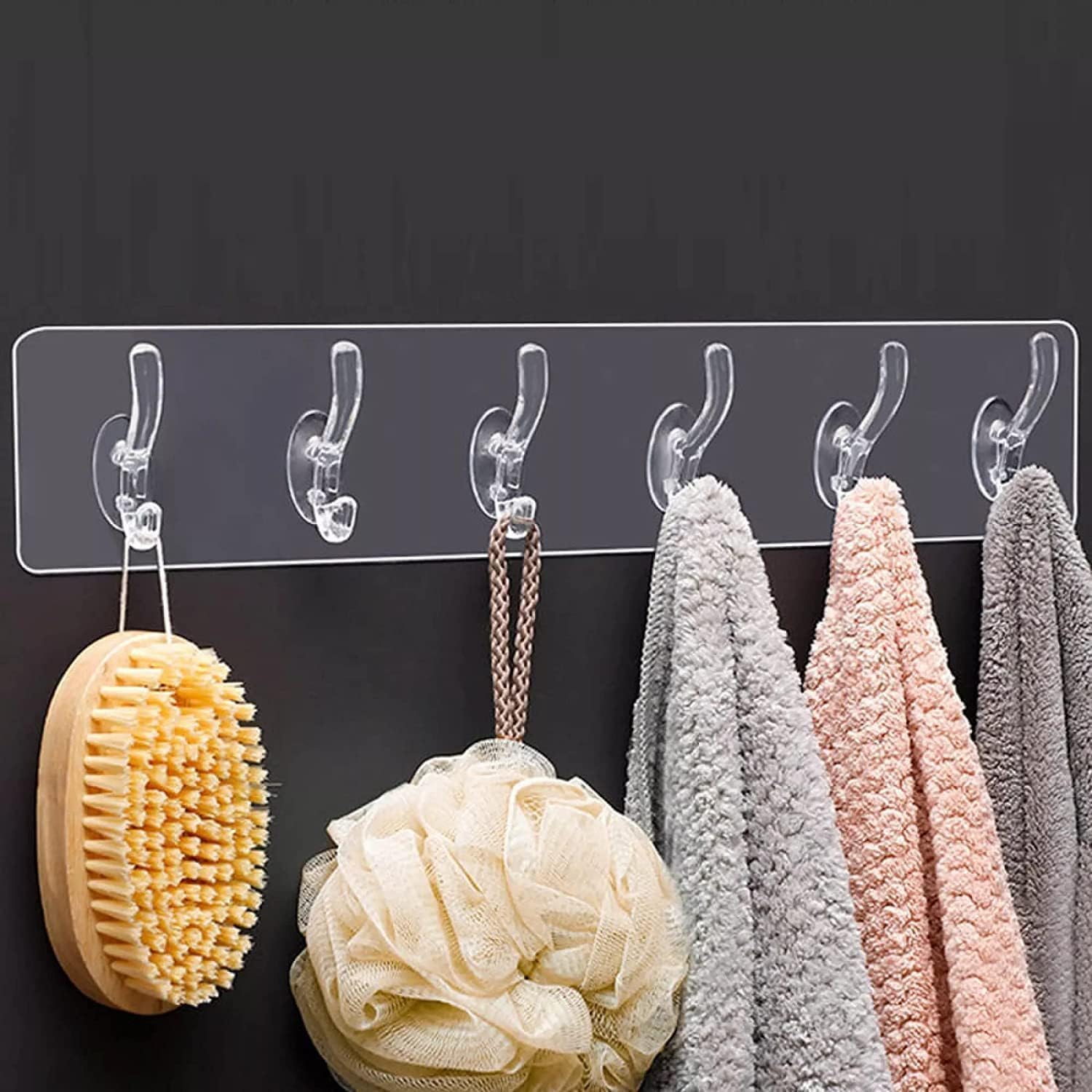 NIYANETAIL Wall Hanger Hooks for Clothes – Self Adhesive 6 Hook Strip | Heavy-Duty Stick-On Hanger for Kitchen, Bathroom & Bedroom | No Drilling, Waterproof & Rustproof (Pack of 1)-image-18