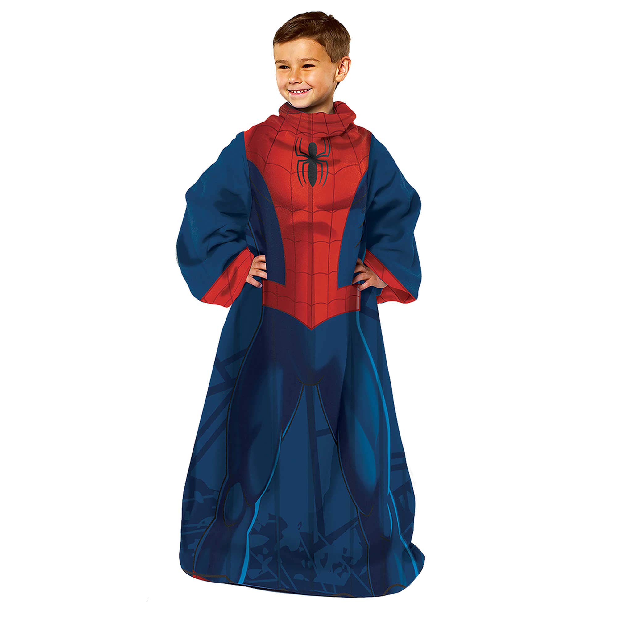 Northwest Marvel Comfy Throw Blanket with Sleeves, Youth-48 x 48 Inches, Spider man