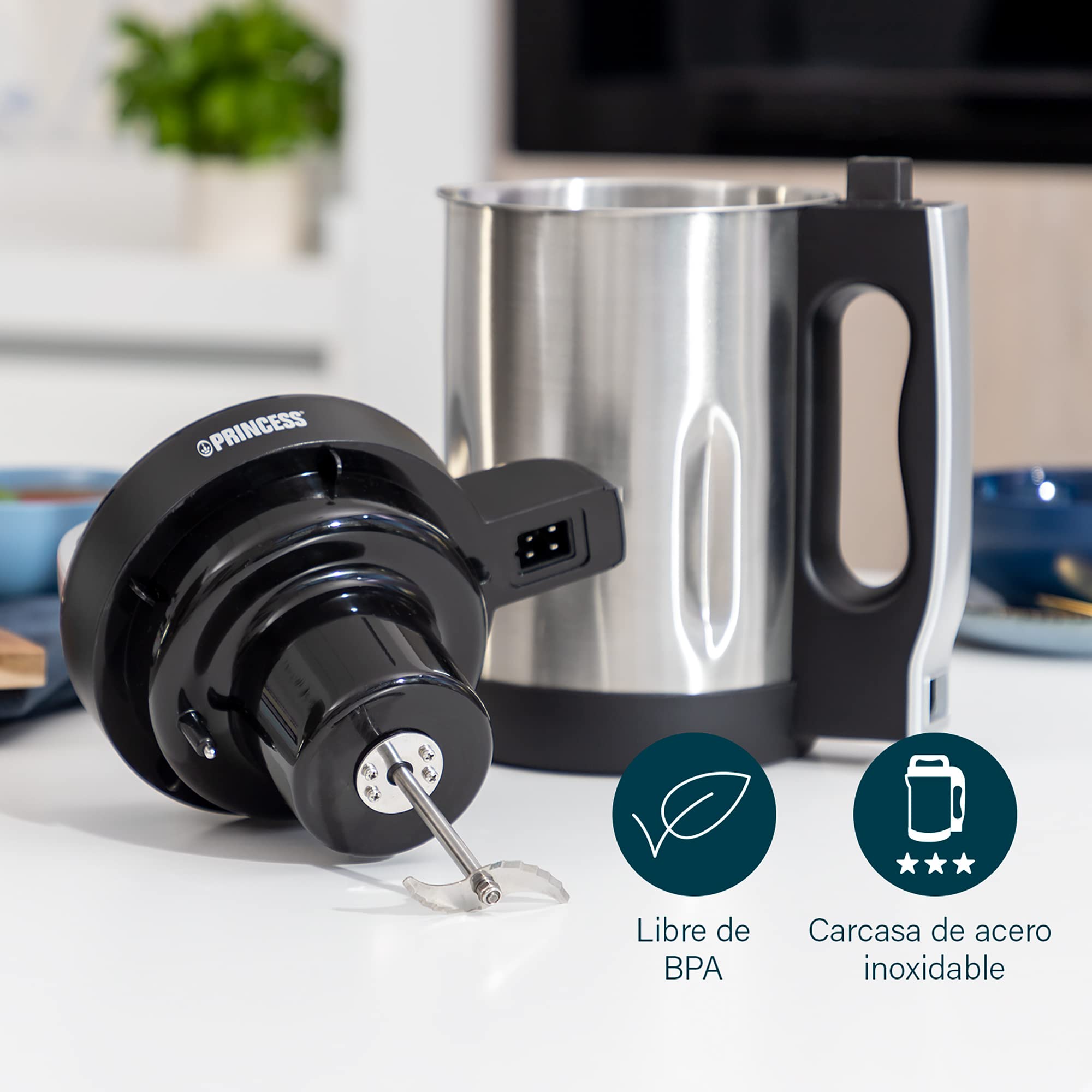 Princess Suppenmixer XL – 1,6 L – Edelstahl – 160 W – 6 Programme – 214001