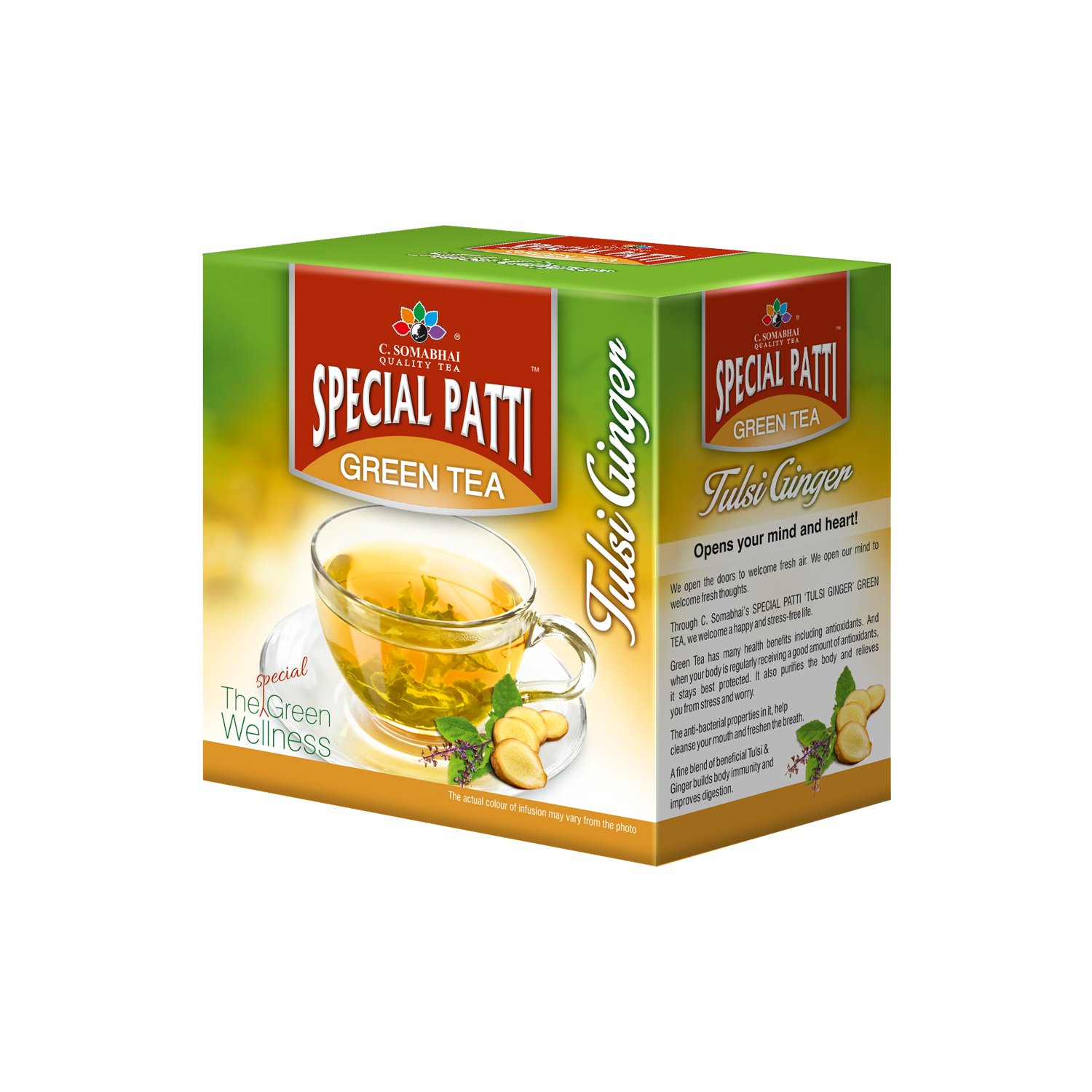 C. Somabhai Tulsi Ginger Flavored Green Tea (100 gms) - Pure & Natural Flavour - For Weight Management, Detox & Antioxidant - Soothing & Calming - Loose Leaves Tea Powder (B01LFTZUYK) Amazon Price History, Amazon Price Tracker