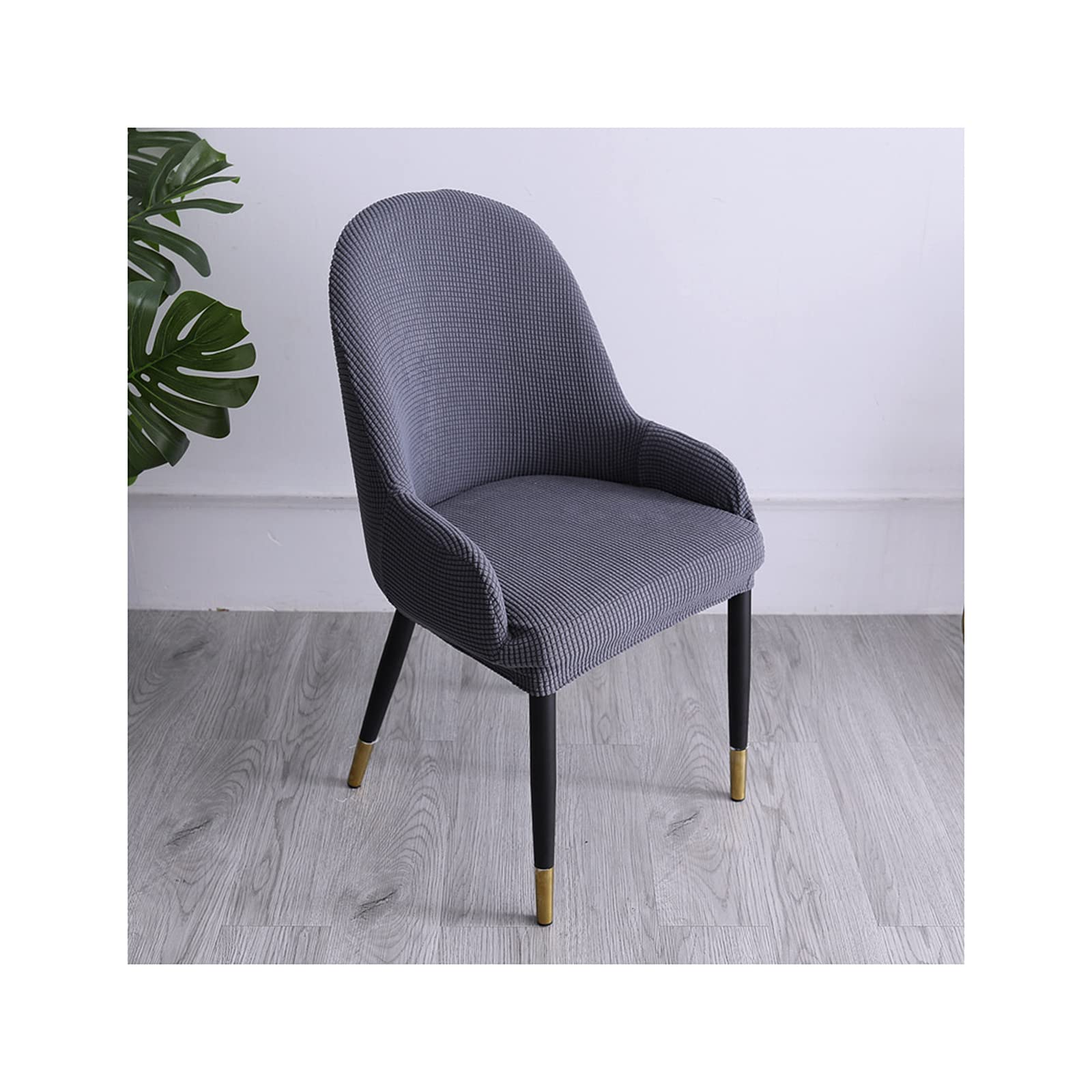 Paquete de 2/4 Fundas para Sillas de Comedor con Reposabrazos Respaldo Curvo Elástico Funda para Silla de Oficina Fundas para Sillones Protector de Asiento para Silla de Comedor