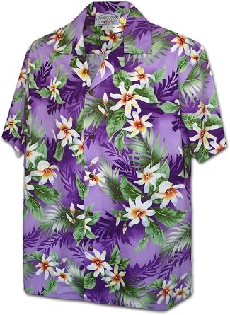 Pacific Legend Tropical Tiare Flower Mens Hawaiian Shirts