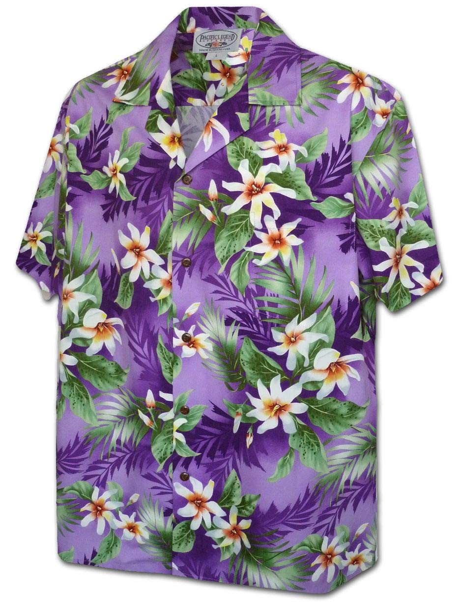 Pacific LegendTropical Tiare Flower Men's Hawaiian Shirts