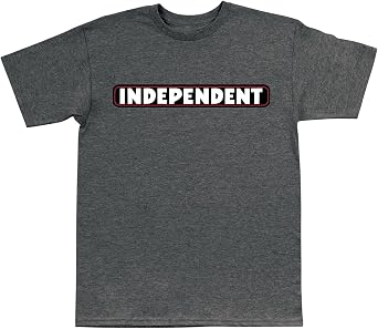 INDEPENDENT Truck Company Bar Logo S/S Heavyweight T-Shirt Dk HTHR XL Mens