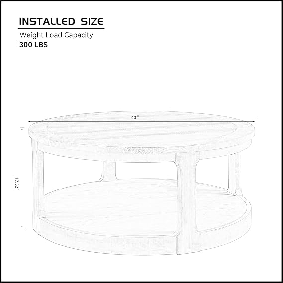Round Coffee Table with Wheels, 40 Curved 2 Tier Center Coffee Table, Modern Circle Side Table Wood End Table for Living Room Bedroom Office Apartment, Brown
