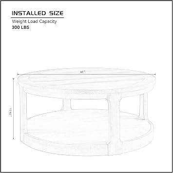 Round Coffee Table with Wheels, 40 Curved 2 Tier Center Coffee Table, Modern Circle Side Table Wood End Table for Living Room Bedroom Office Apartment, Brown
