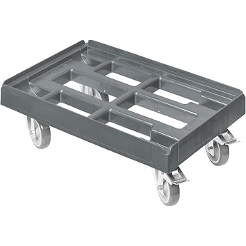 Transport Roller for Crates 60 x 40 cm with 2 Brakes in Grey