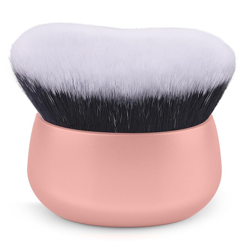 Pincel Kabuki extragrande de 75 mm GloréBrochas para maquiagem corporal, bronzer e base, cerdas de nylon, rosa
