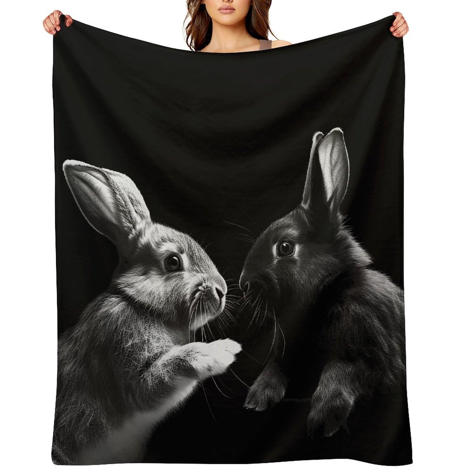 Fekiloot Style Give Rabbit Clip Art Throw Blankets Camping Blanket40 X50