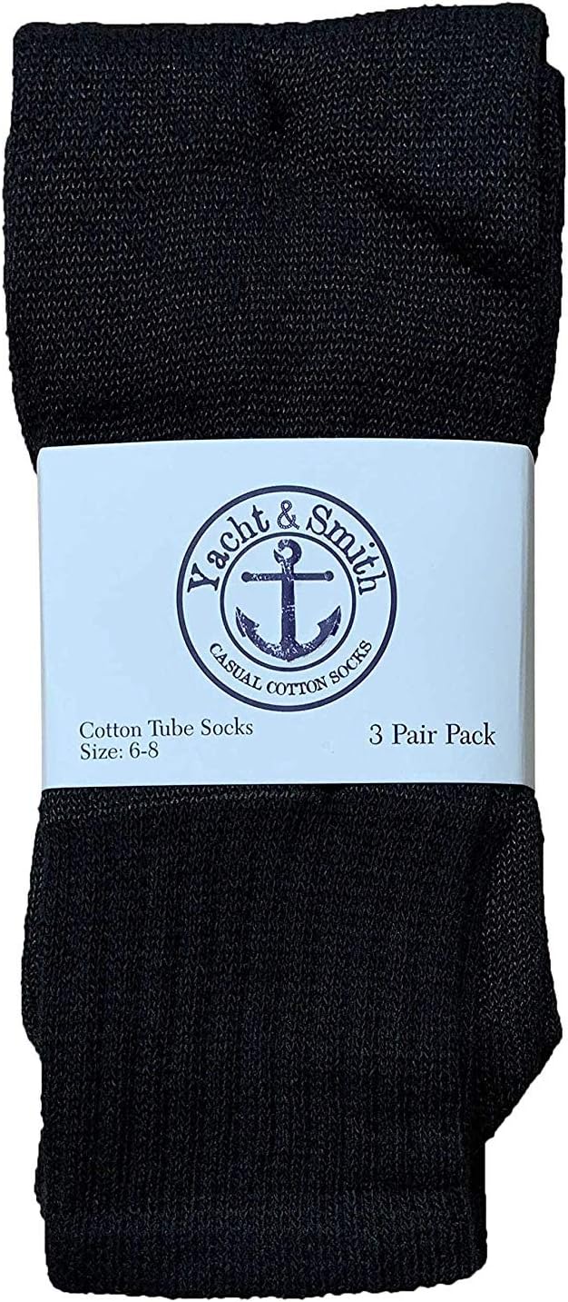 240 Pairs Of Yacht & Smith Wholesale Kids Tube Socks, Childrens Cotton Referee Sport Socks Size 6-8