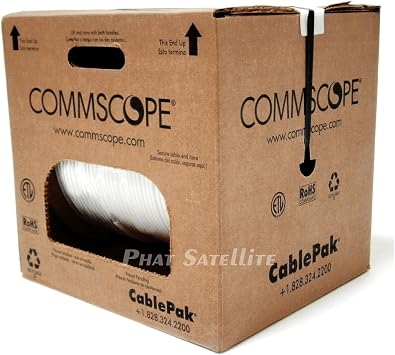 1000ft WHITE MADE IN USA COMMSCOPE RG6 COAXIAL CABLE 18AWG COPPER CLAD WHITE FLAME RETARDANT PVC