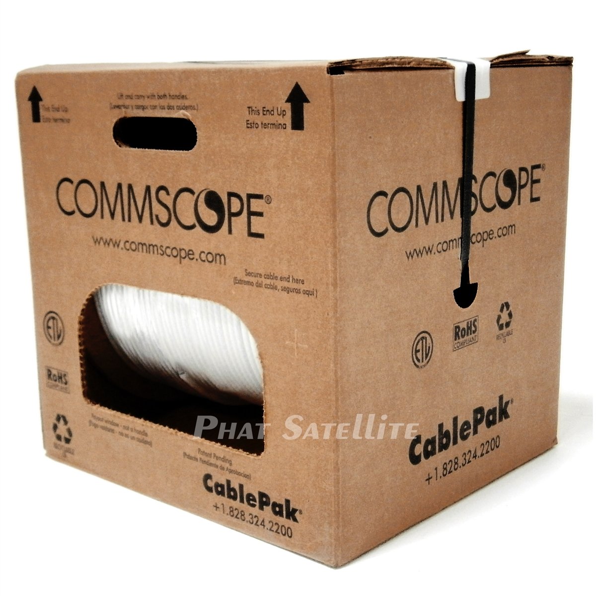 1000ft WHITE MADE IN USA COMMSCOPE F677TSVV TRI-SHIELD RG6 COAXIAL 18AWG 75 OHM SOLID CENTER CONDUCTOR FLAME RETARDANT PVC UL ETL CM CATV RATED INDOOR AUDIO/VIDEO TELECOMMUNICATION BULK COAX CABLE