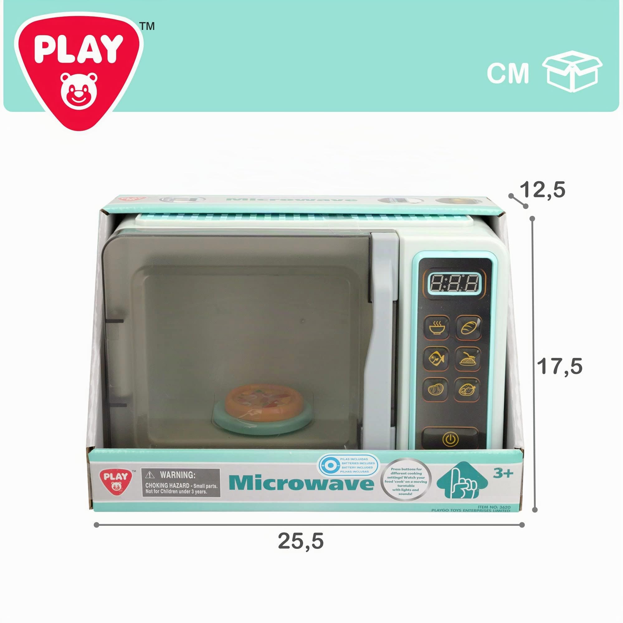 COLORBABY 46898, Micro-Ondes Jouet avec lumières et Sons, Jouer, Accessoires de Cuisine Jouets pour garçons et Filles, Piles incluses, Appareils de Jeu, Cadeaux pour Enfants
