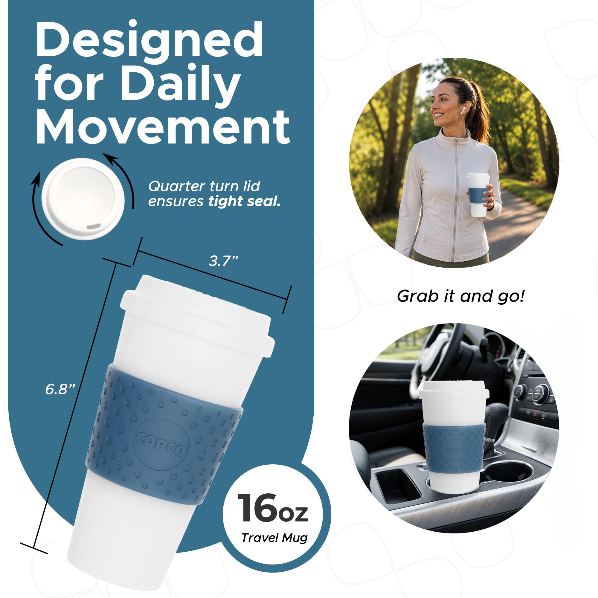 Copco Acadia - Tazza da viaggio, 473 ml, colore: Blu