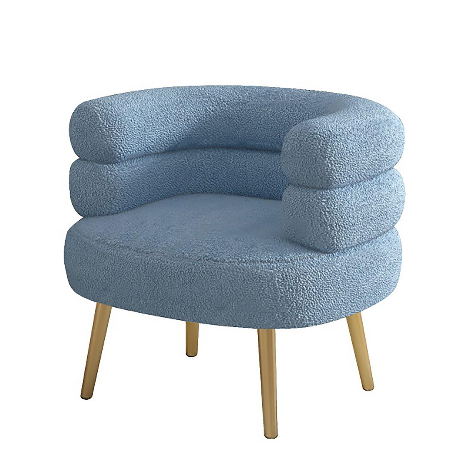 Silla de tocador con respaldo y elegantes patas doradas para sala de maquillaje y dormitorio