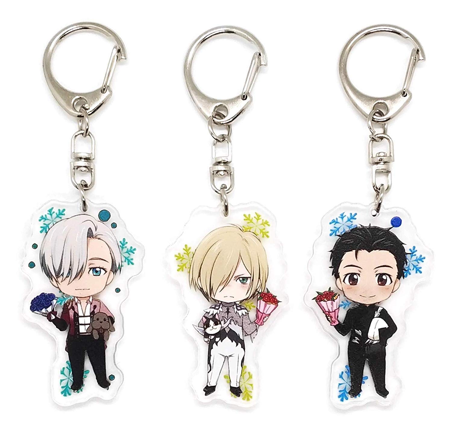 Set of Yuri On Ice Anime Acrylic Keychain Yuuri Katsuki, Victor  Nikiforov, Yuri Plisetsky v2