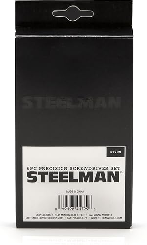 Miniatura 6 de STEELMAN 41776 juego de desarmadores de precisión con cabezal plano y Phillips largo, 6 unidades