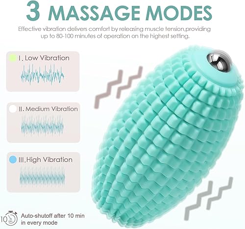 Miniatura 3 de Pelota de masaje vibratoria para recuperación muscular, bola de masaje miofascial de silicona, alivio de fascitis plantar, liberación de cadera y