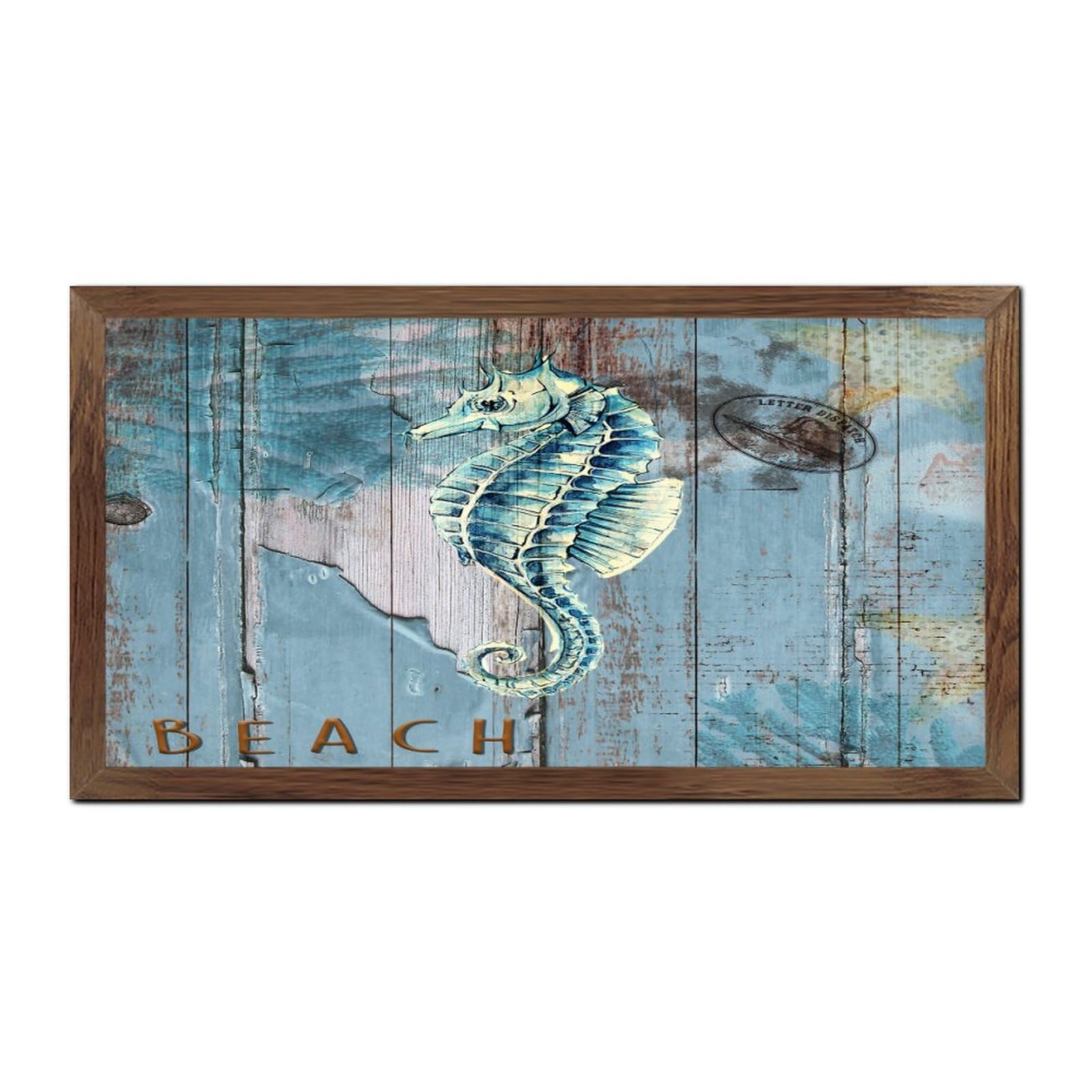 Plage sous-marine et animaux marins sur panneau mural inspirant