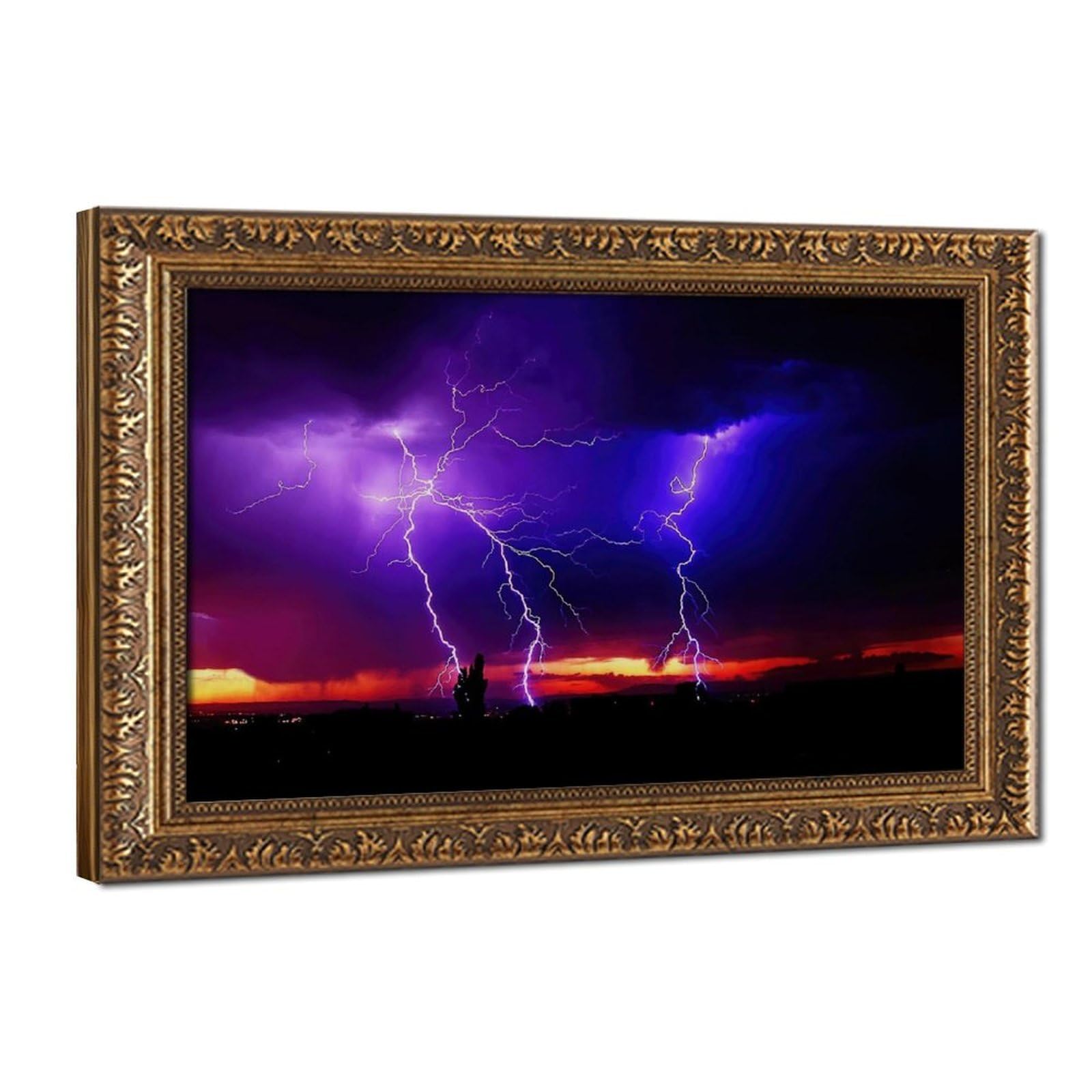 Bareronor Lightning Storm Poster Canvas Poster Bedroom Decor Landscape Office Room Decor Gift 24" L X 36" W