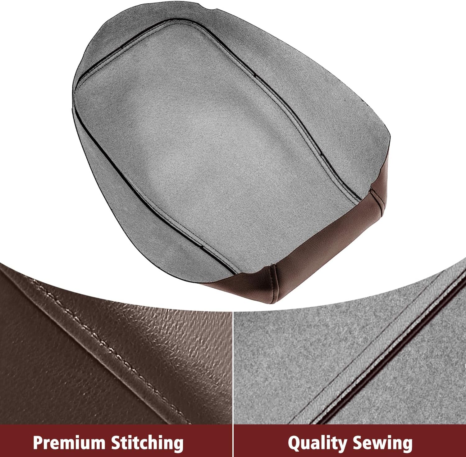 KBH Center Console Armrest Cover Replacement for Toyota Avalon 2013 2014 2015 2016 2017 2018, Vinyl Leather, Car Arm Rest Lid Skin Upholstery, Anti-Scratch, Brown (Without Lid)