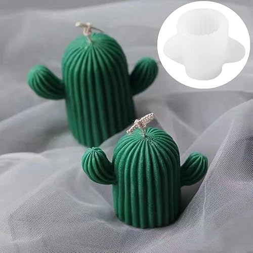Miniatura 3 de MOONDKIST 2 moldes para velas de cactus, velas de cactus 3D, moldes de vela de plantas de cactus para jabón hecho a mano, velas, decoración de