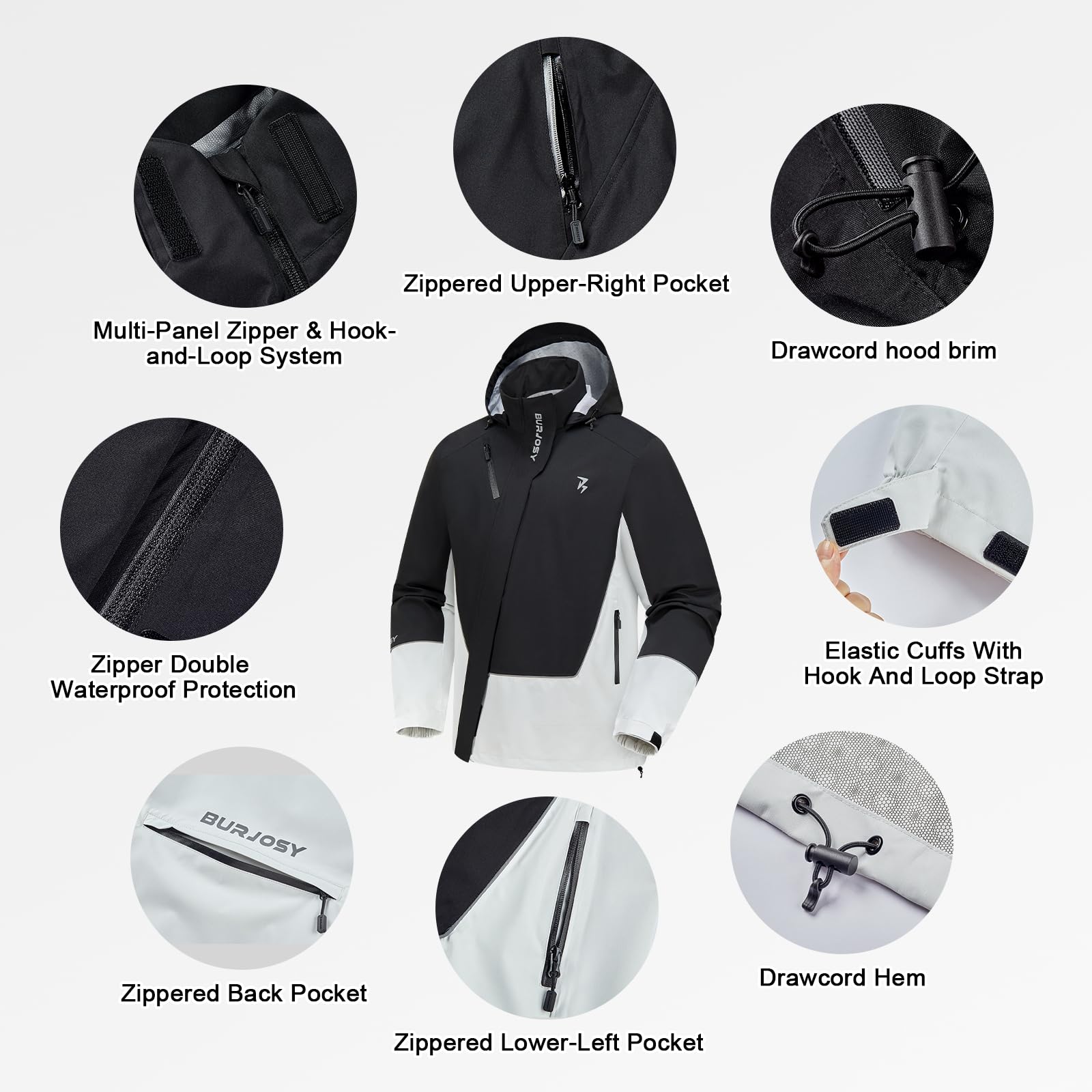 Chubasquero Hombre Impermeable y Transpirable Chaqueta de Lluvia con Bolsillo Trasero Ligera Plegable para Ciclismo Senderismo y Pesca