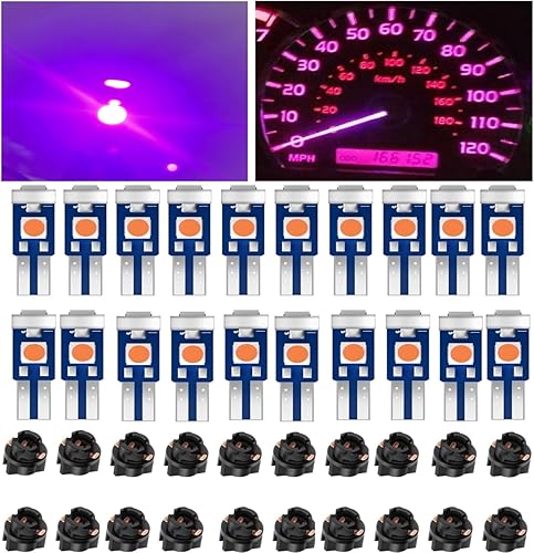 Miniatura 1 de CUSMME Bombilla LED para tablero de luces súper púrpura brillante, T5 74 37 bombilla LED con enchufe de bloqueo giratorio PC74 PC37, para tablero de