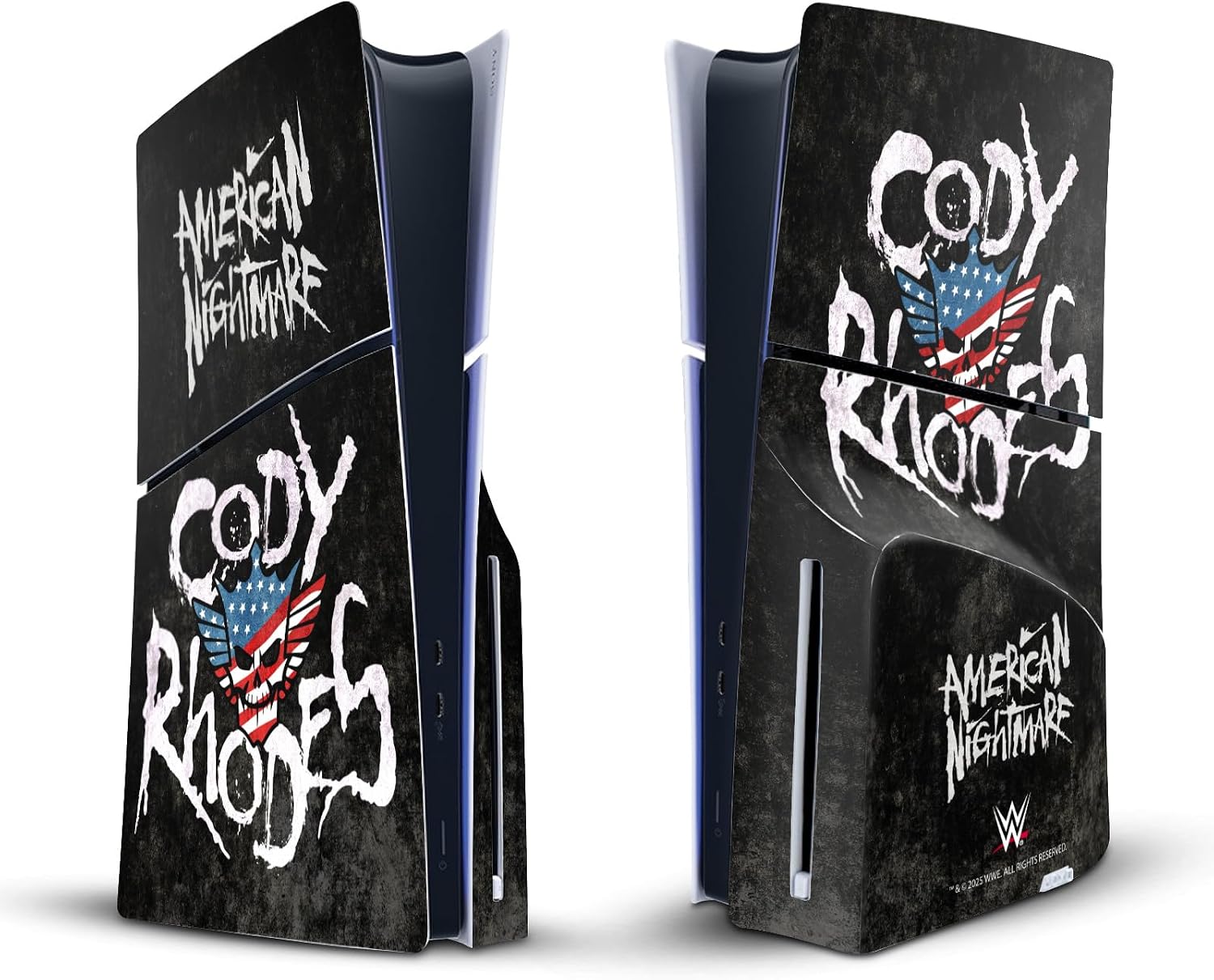 Head Case Designs Officially Licensed WWE Distressed Name Cody Rhodes Vinyl Sticker Gaming Skin Decal Cover Compatible with Sony PlayStation 5 PS5 Slim Disc Edition Console
