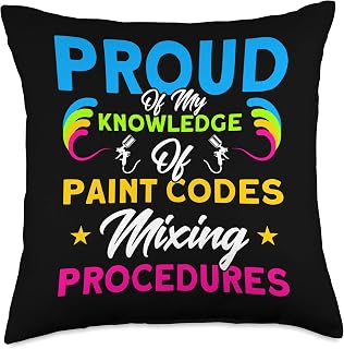 Car Painter Knowledge Of Paint Codes Auto Body Painter Throw Pillow