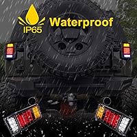 Vista 2 de LIMICAR Kit de 40 luces LED traseras de remolque impermeable, luces de remolque con señal de giro inversa, kit de luz de freno para remolque, luces