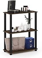 Vista 111 de Furinno Turn-N-Tube - Estantería de exhibición multiuso, de 4 niveles, con tubos redondos, color rosa y blanco