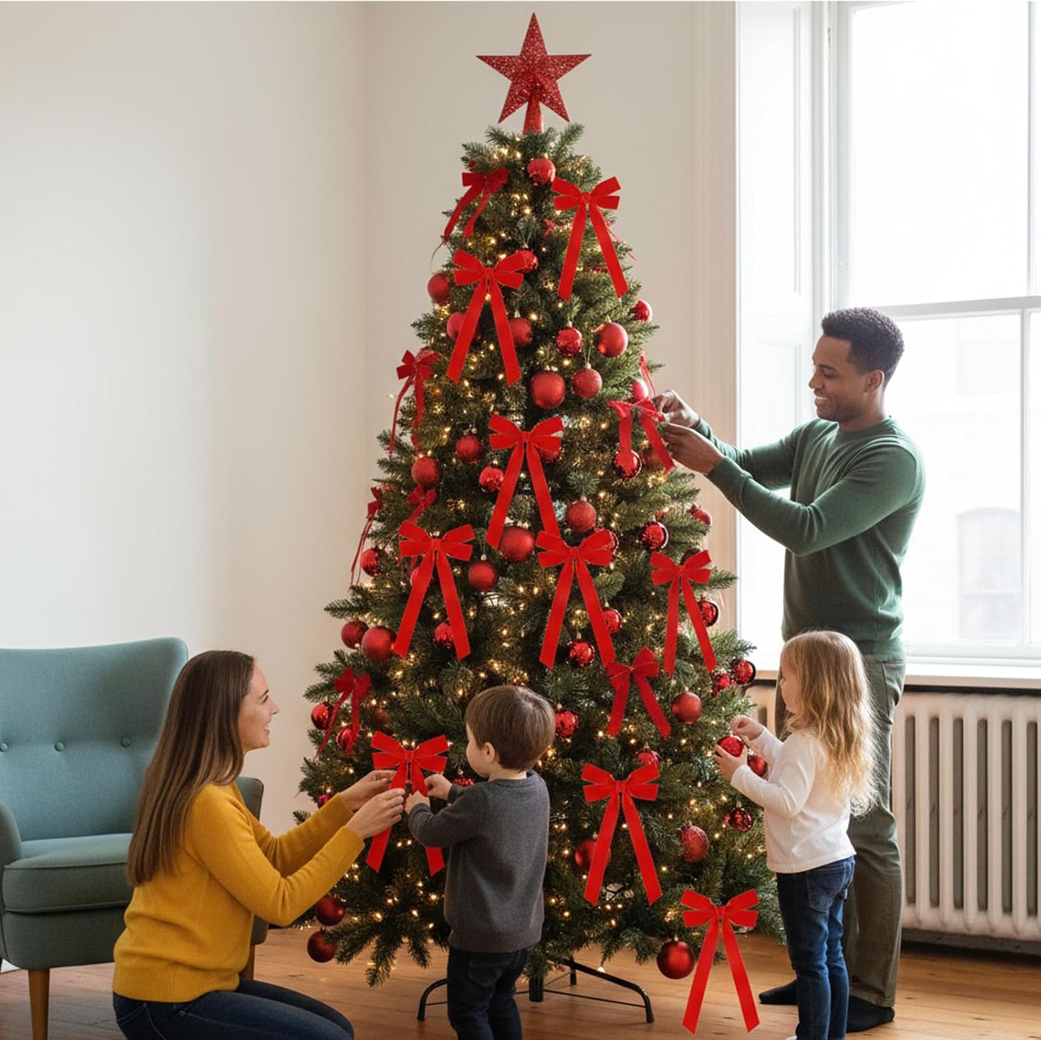 12Pcs Red Velvet Ribbon Bows, Velvet Bow Cake Decorations Ornaments Bows, Vintage Elegant Ribbon Bow for Cake, Champagne Glass Decorations | Party, Wedding & Birthday Supplies - Image 2