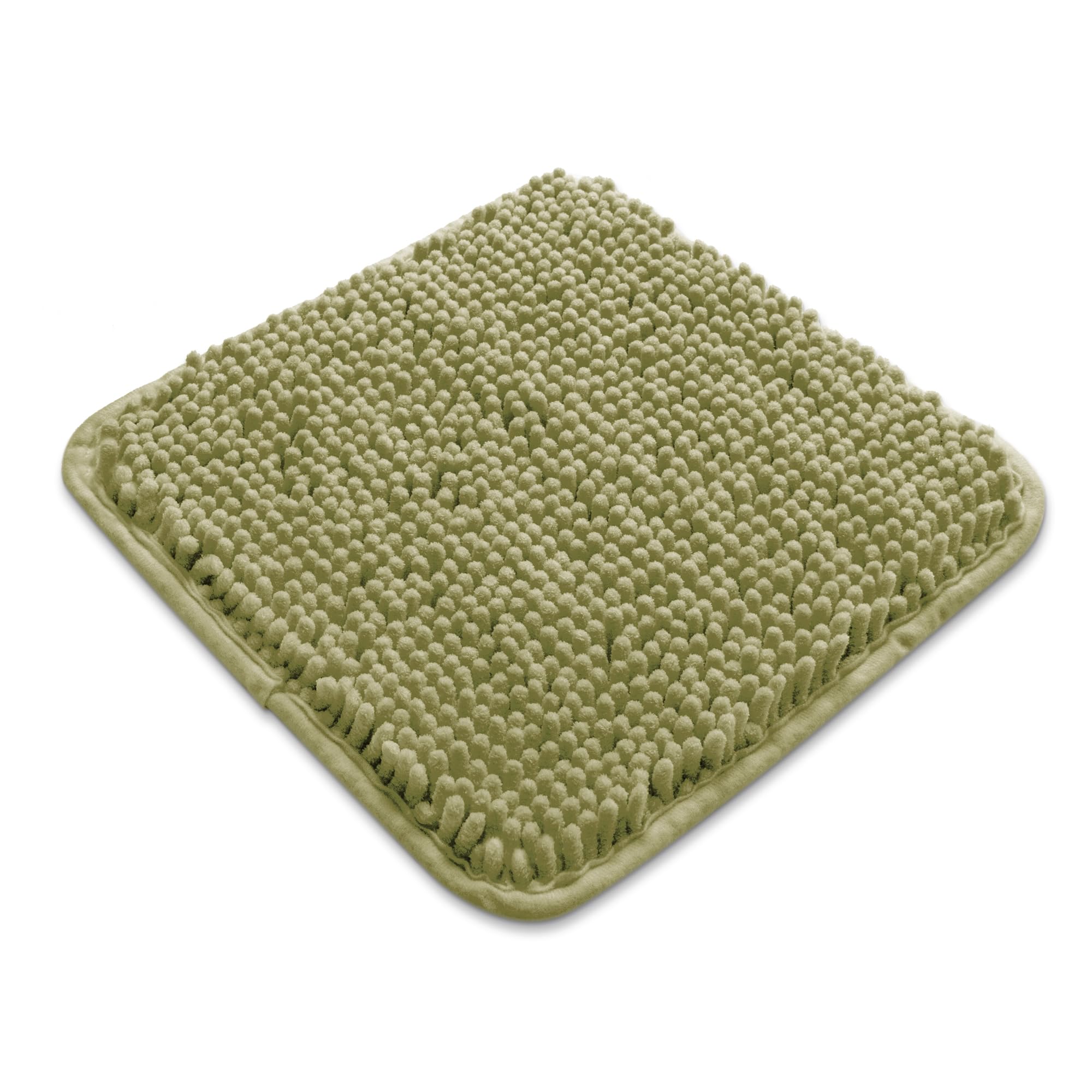 Yeaban Mini Bath Rugs 12x12 inches – Thick Chenille Bath Mats | Washable and Absorbent Bath Rugs, Non-Slip, Rough and Soft for Bathroom, Shower, Sink (Sage Green) — image 1