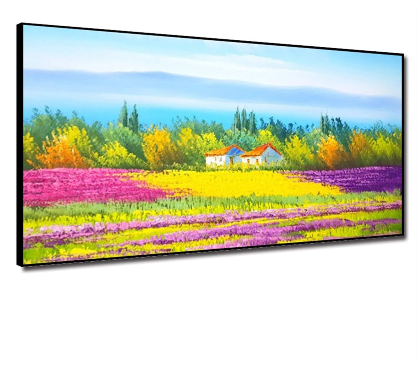 Broderie diamant salon paysage lavande grand kit créatif pour décoration murale chambre