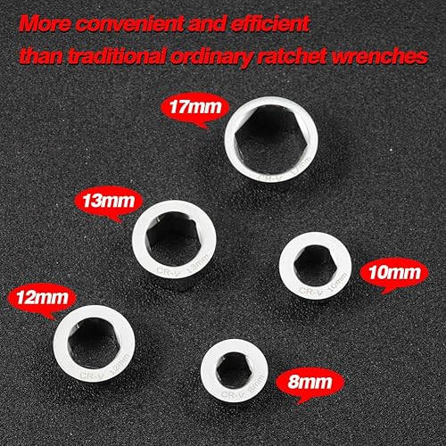 Miniatura 3 de SPEEDWOX Juego de llaves de trinquete métricas de 6 piezas, juego de llaves de trinquete de extremo de caja doble, juego de llaves combinadas