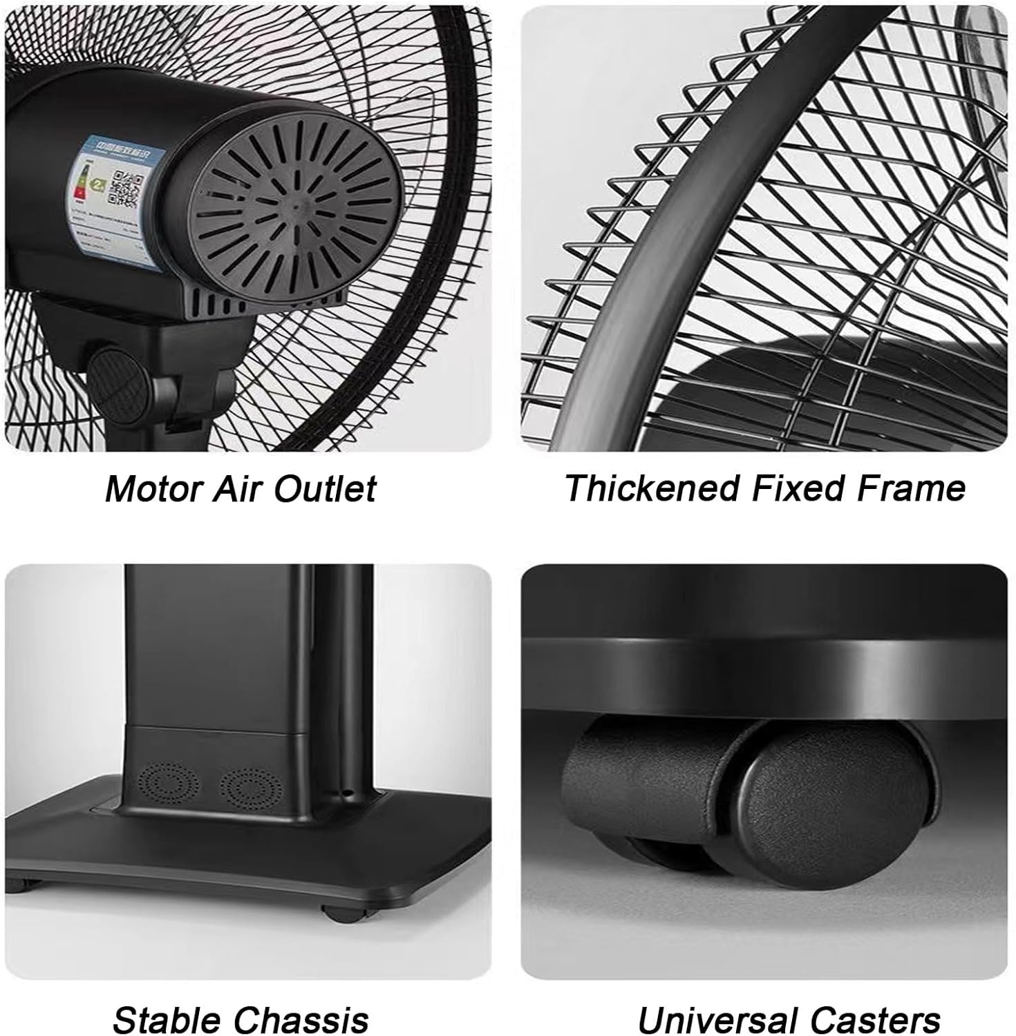 Outdoor Misting Fans for Patios, Commercial Industrial Mist Fan with Water Tank, Adjustable Height Pedestal Fan, Spray Fan for Backyards, Patios and More, Super Strong Wind(Gold,43cm/17in)