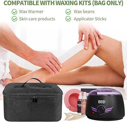 Miniatura 2 de Bolsa de viaje para herramientas para el cabello con almohadilla resistente al calor, funda de transporte de viaje de doble capa para alisador,