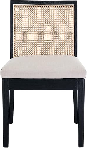 Miniatura 8 de Juego de 2 sillas de comedor de ratán, sillas de cocina de granja con respaldo de bastón, sillas de comedor tapizadas, cómodas sillas laterales de