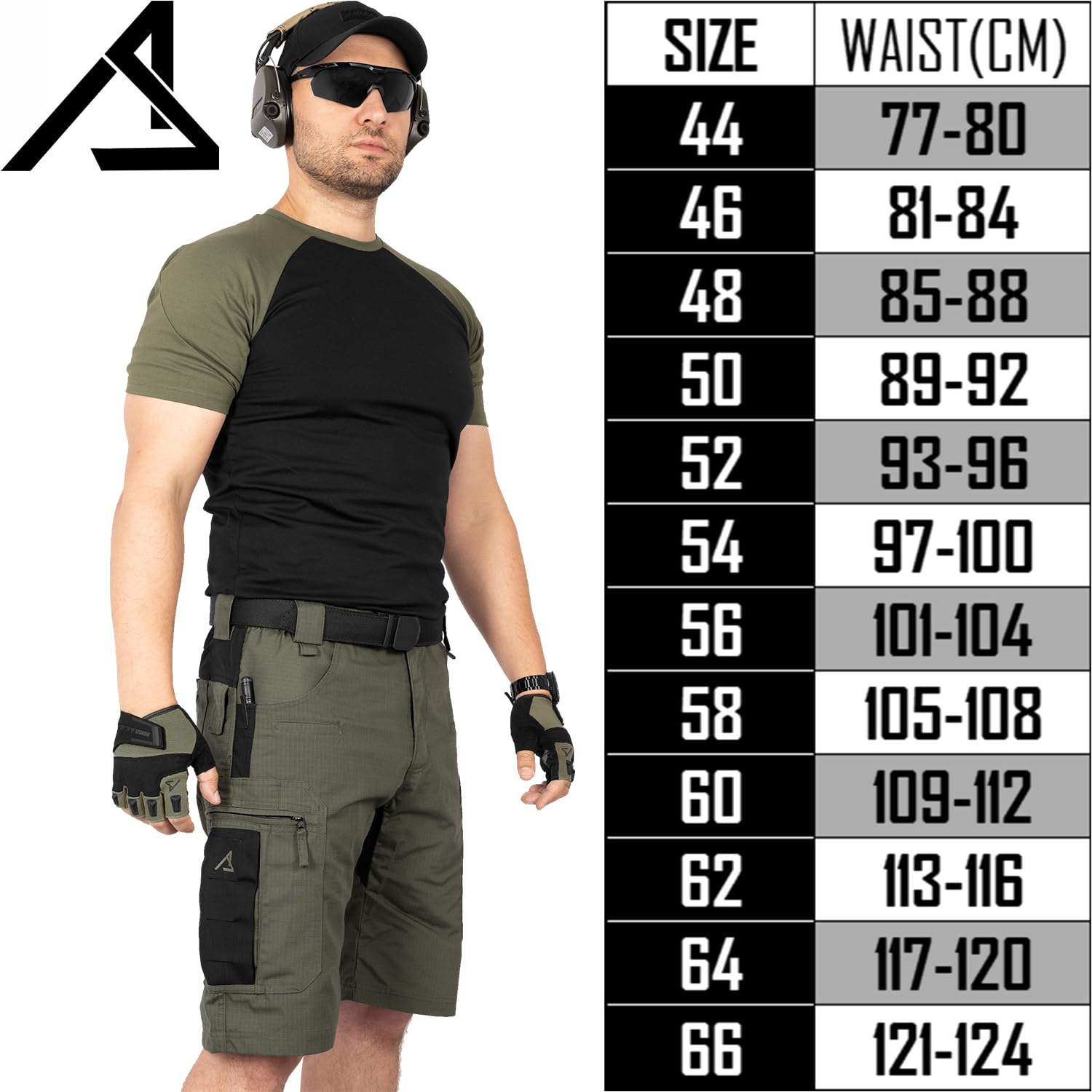 ACE Schakal Cargo-Hose kurz - Einsatz-Shorts mit Stretch-Bund für Männer - Taktische Outdoor-Hosen für Herren