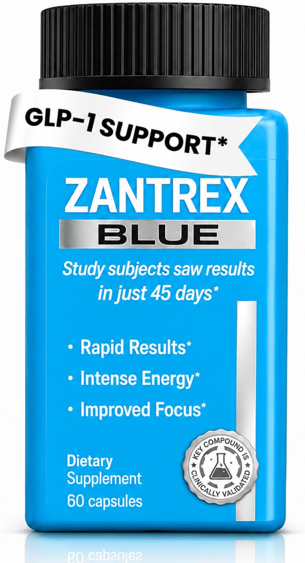 Zantrex Blue – Naturally Boost GLP-1 & Metabolism | Clean Energy & Weight Management | 60 Count